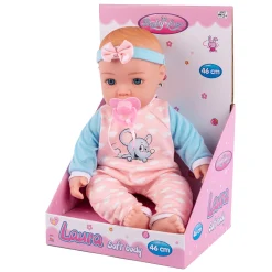 Softbodydukke - Laura med sut 46 cm - Blå