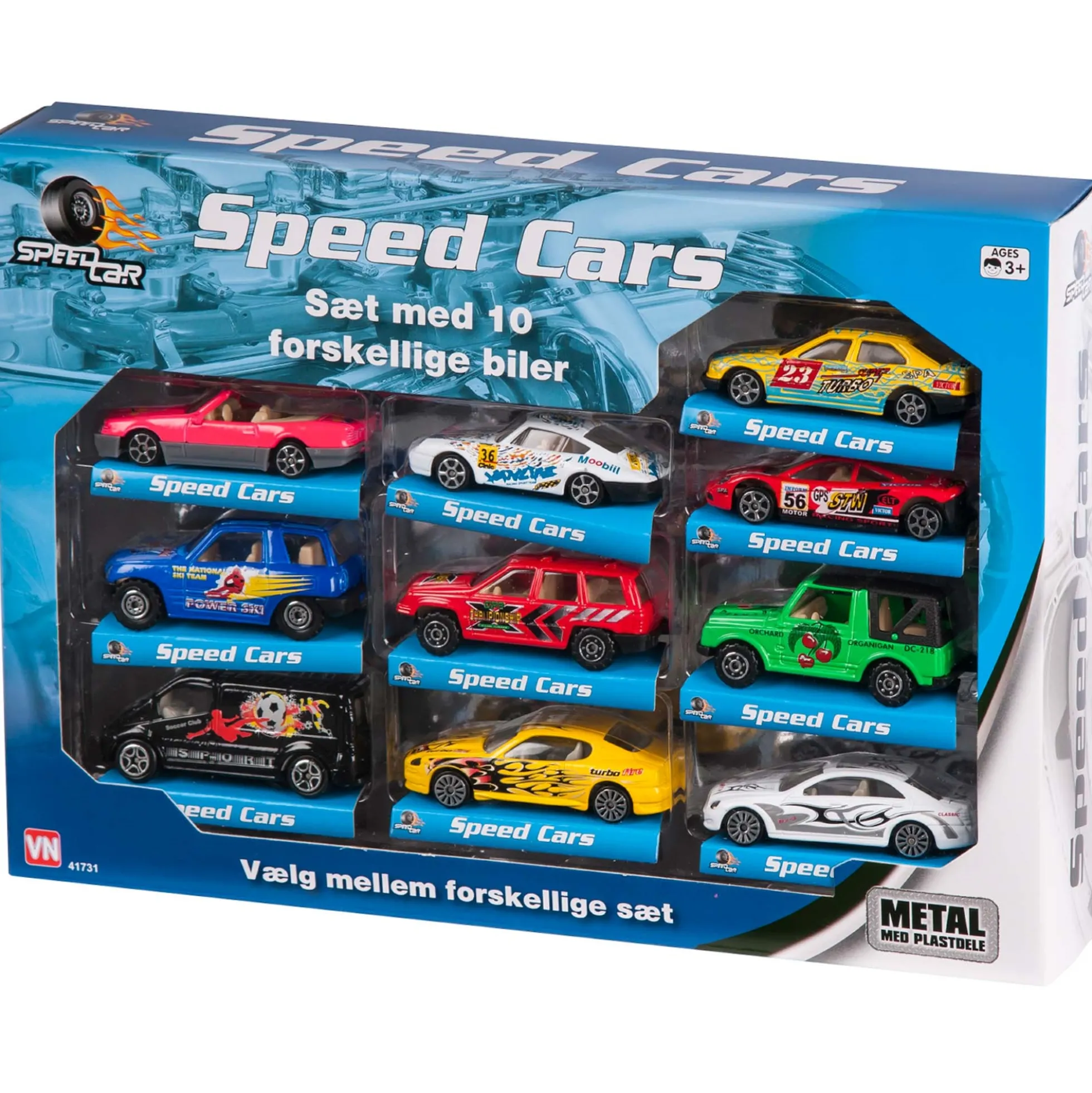Speedcar 10 stk. køretøjer - Racerbiler
