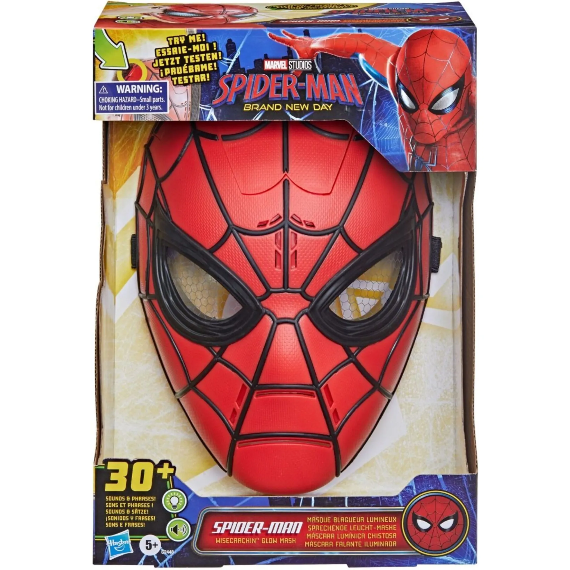 Spider Man maske med lys, lyd og stemmeeffekter til udklædning