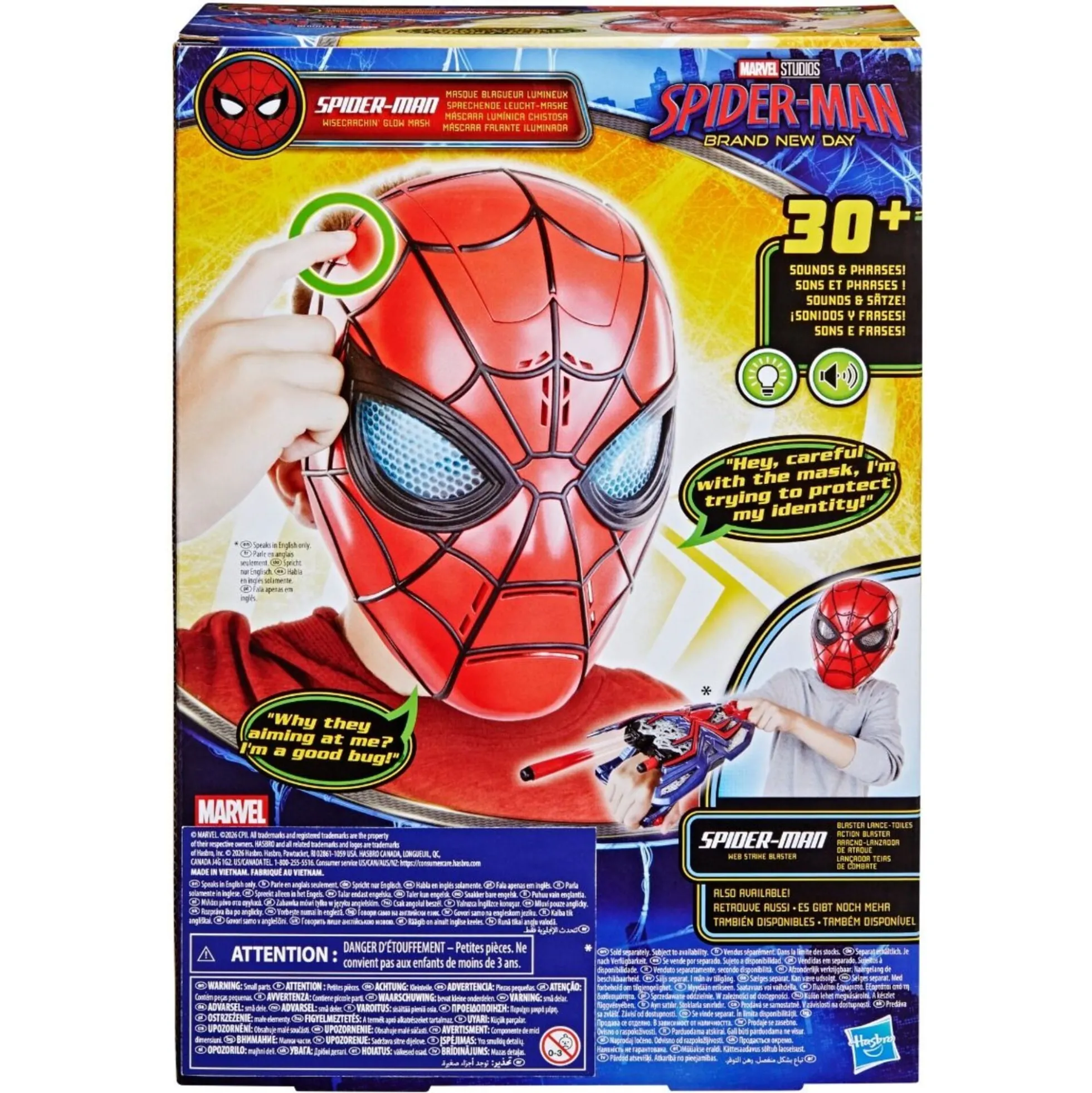 Spider Man maske med lys, lyd og stemmeeffekter til udklædning