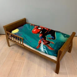 Spiderman sengetøj - 100% bomuld - Junior sengetøj 100x140 cm - Grøn