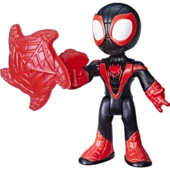 Spidey Miles "Spin" Morales figur med net - 7,6 cm
