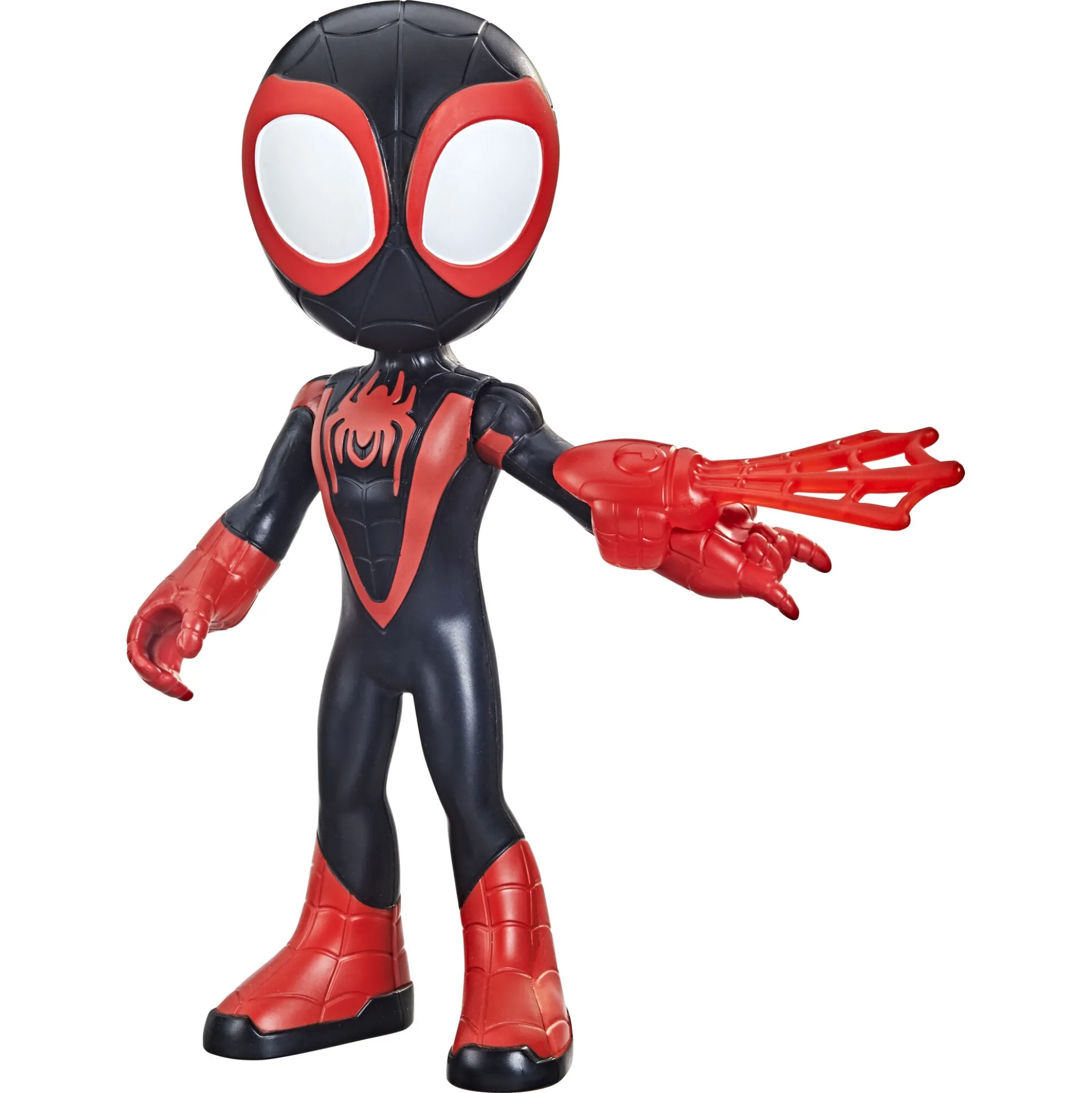 Spidey Supersized Miles "Spin" Morales figur med net – 22,5 cm