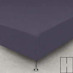 Splitlagen - H-split - 180x200 cm - Mørkeblåt - 100% Bomuld jersey lagen - Stræklagen til elevationsseng