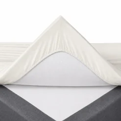 Splitlagen - H-split - 180x200 cm - Off white - 100% Bomuld jersey lagen - Stræklagen til elevationsseng