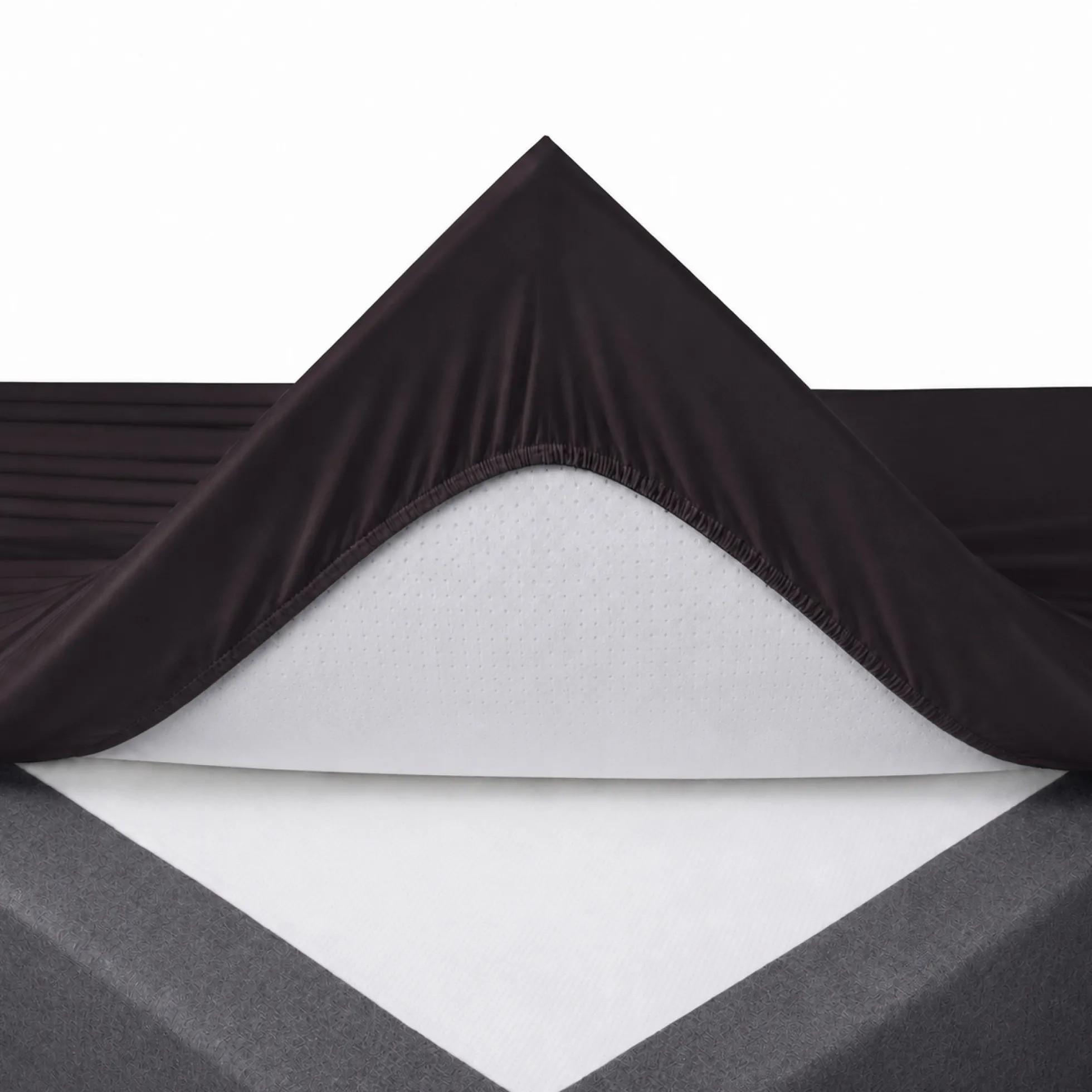 Splitlagen - H-split - 160x200 cm - Sort - 100% Bomuld jersey lagen - Stræklagen til elevationsseng