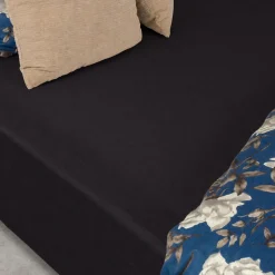 Splitlagen - H-split - 160x200 cm - Sort - 100% Bomuld jersey lagen - Stræklagen til elevationsseng