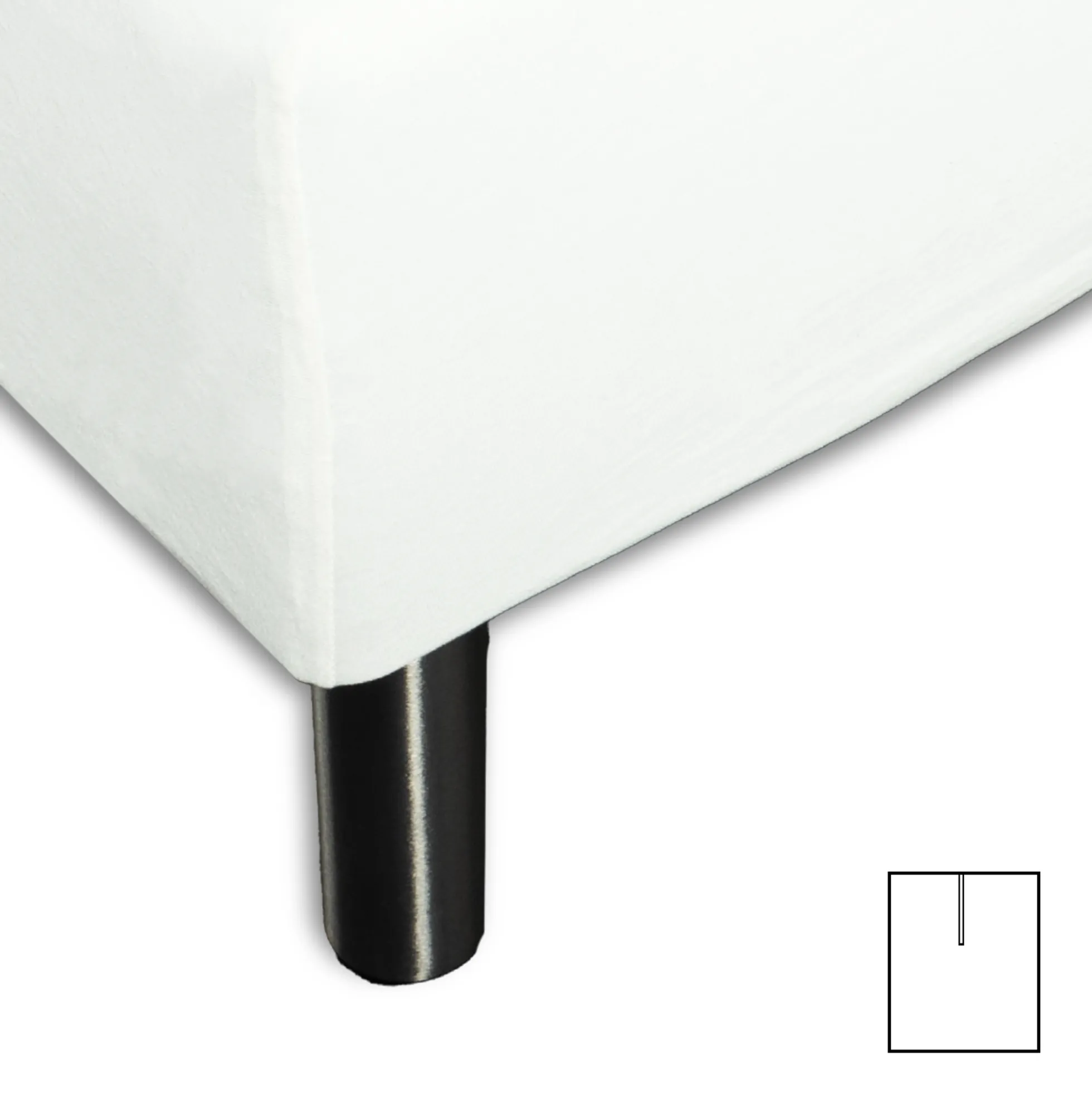 Splitlagen - U-split - 180x200 cm - Hvid - 100% Bomuld jersey lagen - Stræklagen til elevationsseng
