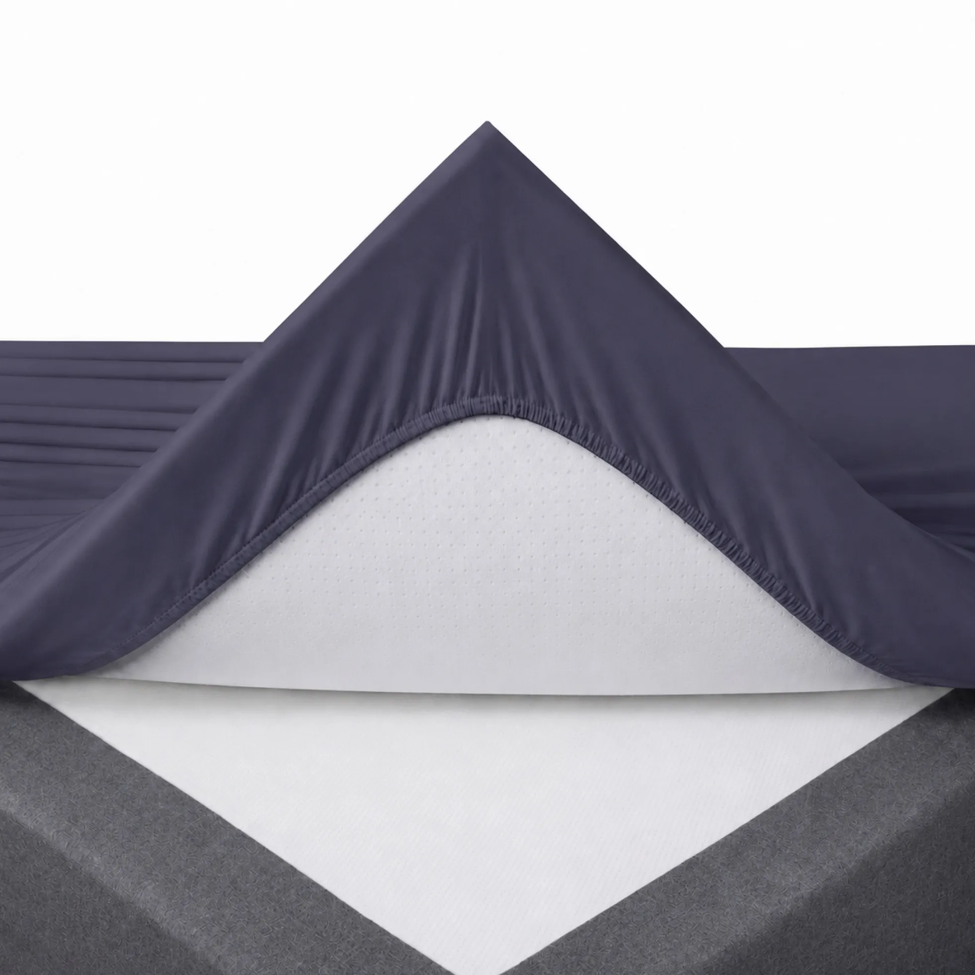 Splitlagen - U-split - 180x200 cm - Mørkeblåt - 100% Bomuld jersey lagen - Stræklagen til elevationsseng