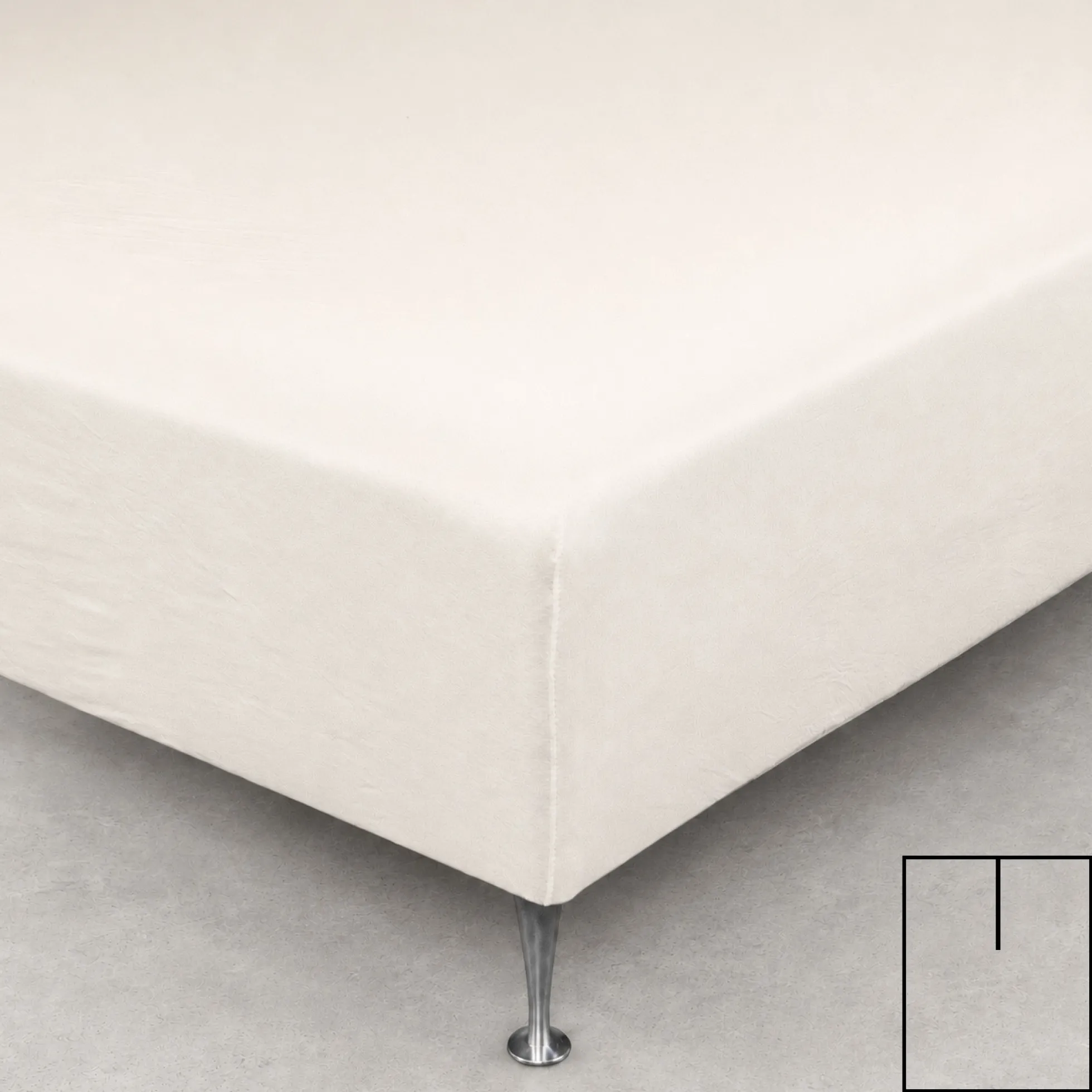 Splitlagen - U-split - 180x200 cm - Off white - 100% Bomuld jersey lagen - Stræklagen til elevationsseng