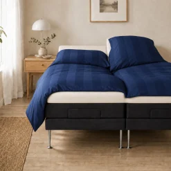 Splitlagen - U-split - 180x200 cm - Off white - 100% Bomuld jersey lagen - Stræklagen til elevationsseng