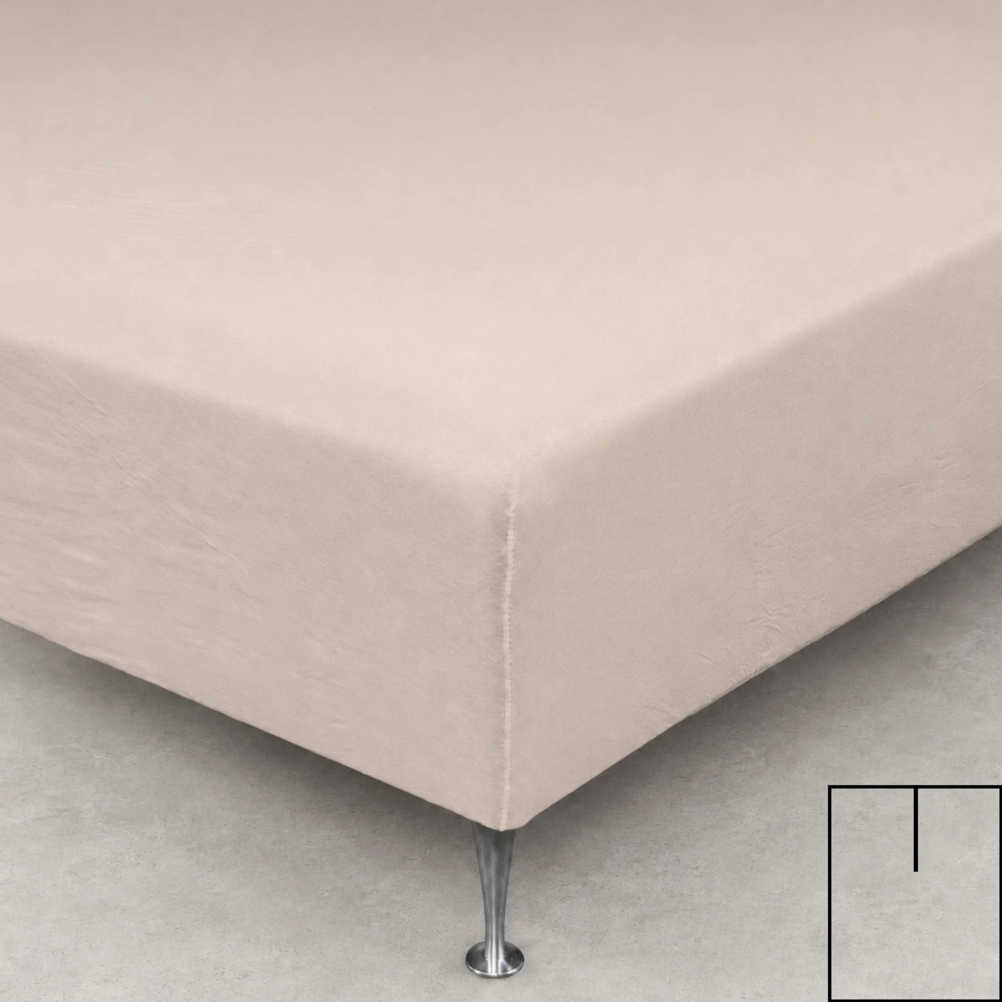 Splitlagen - U-split - 180x200 cm - Sandfarvet - 100% Bomuld jersey lagen - Stræklagen til elevationsseng