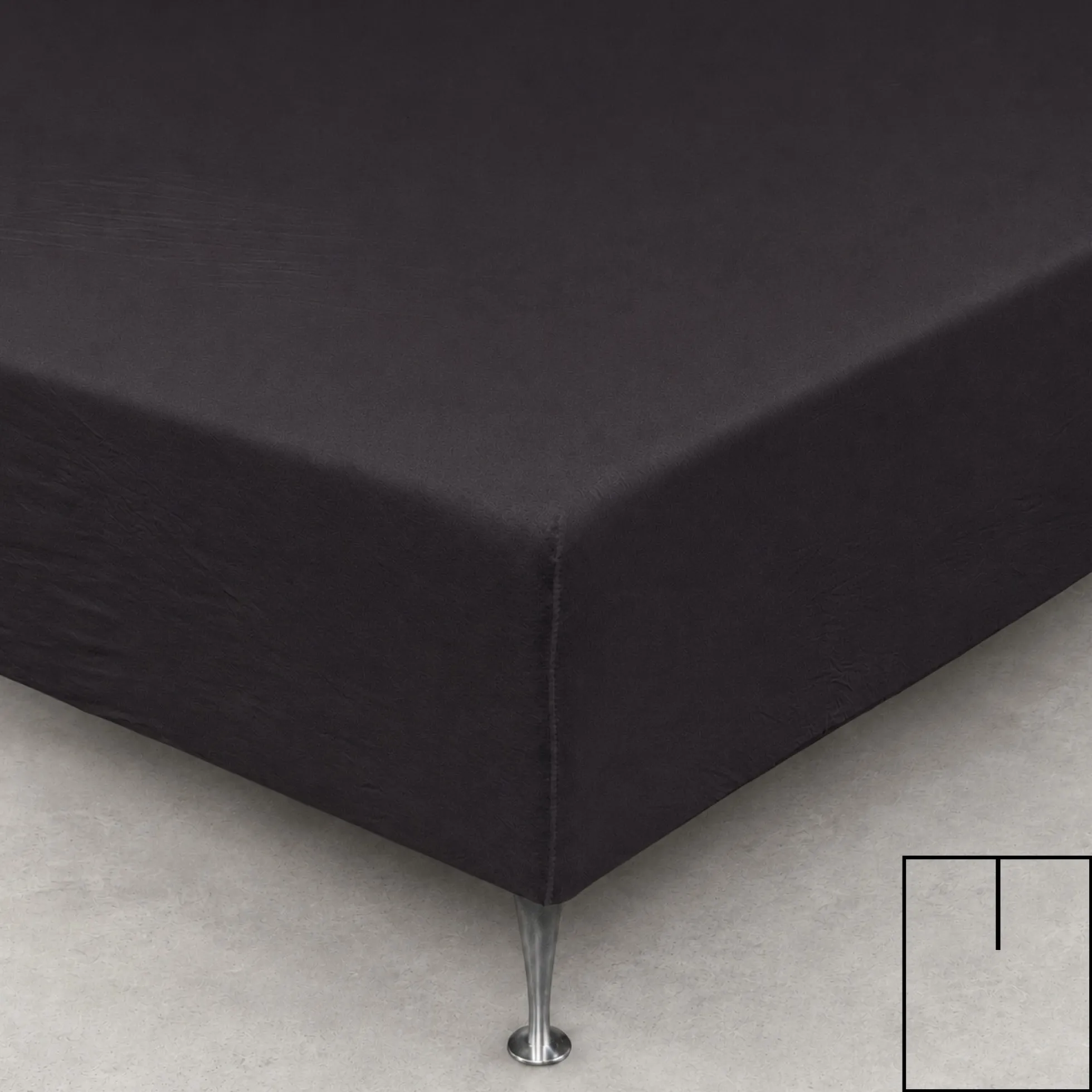 Splitlagen - U-split - 180x200 cm - Sort - 100% Bomuld jersey lagen - Stræklagen til elevationsseng