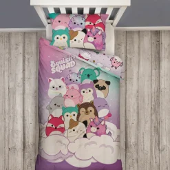 Squishmallows sengetøj - 150x210 cm - Squishmallows 2 i 1 sengesæt - 100% bomuld