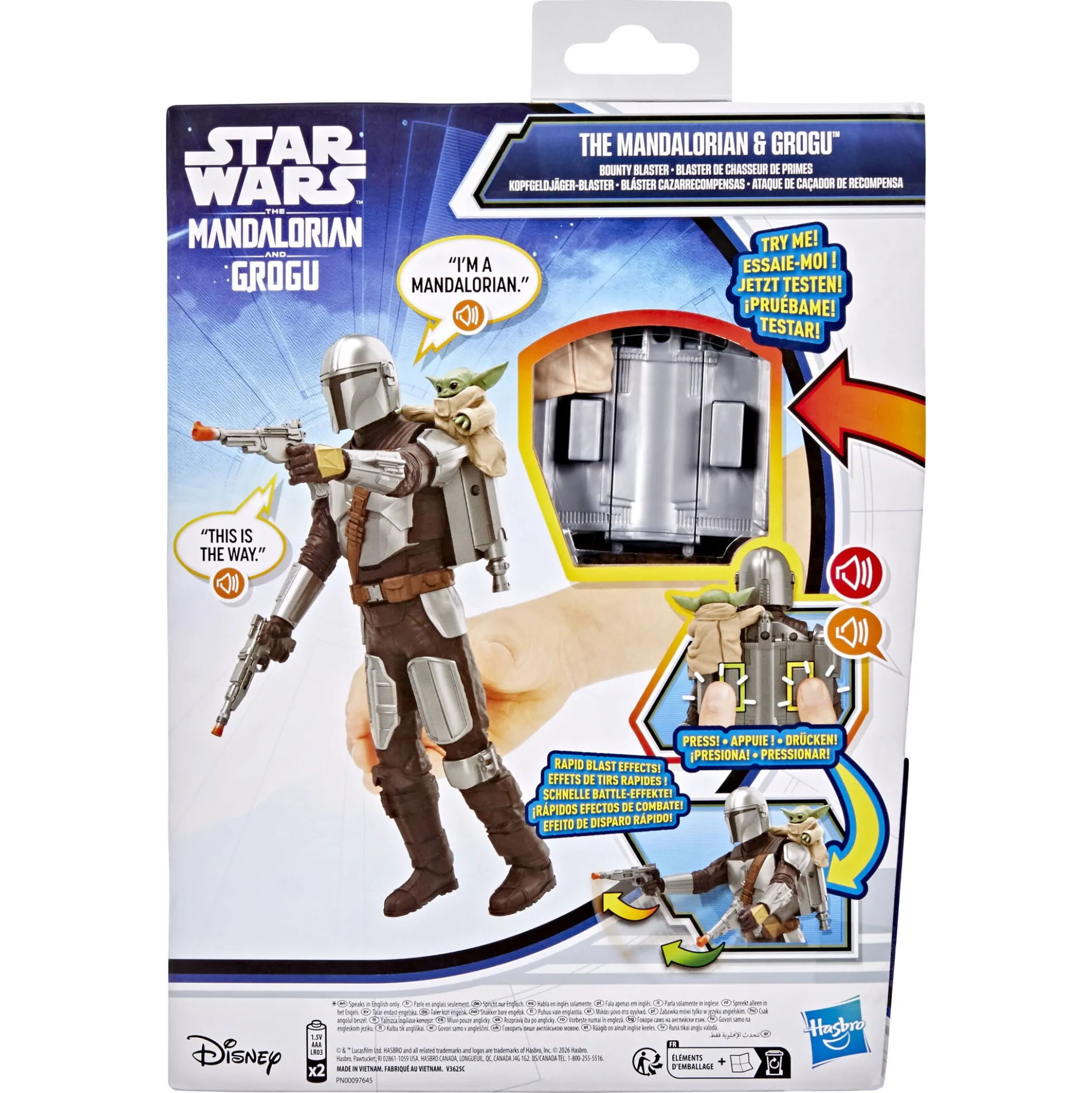 Star Wars Titan Feature actionfigur - Mandalorian og Grogu - 30 cm