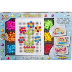 Stiftmosaik sæt - kreativ mosaikleg med farvede stifter - 180 dele