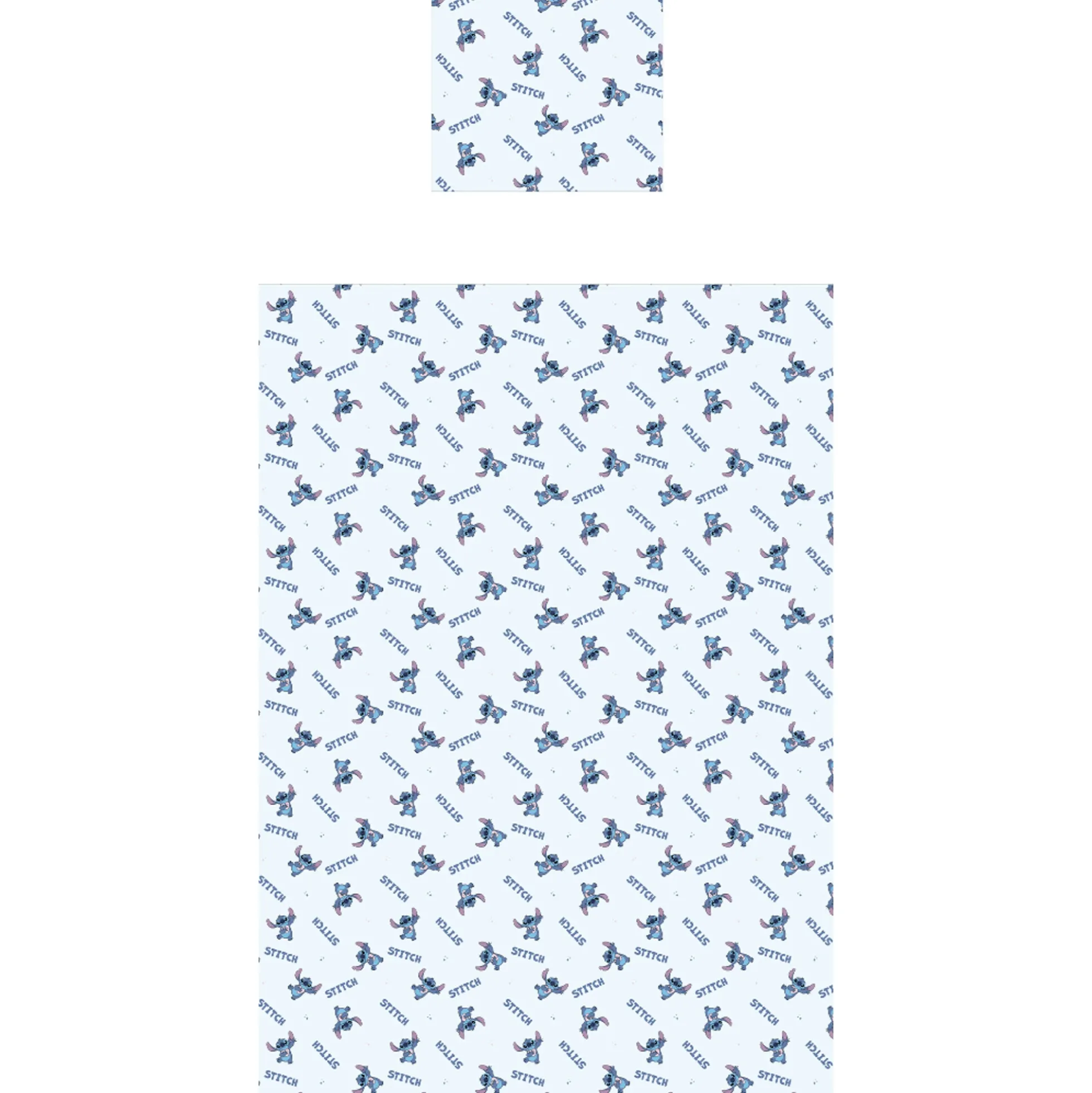 Stitch sengetøj - 150x210 cm - Vendbart sengesæt med Stitch - 100% bomulds sengelinned