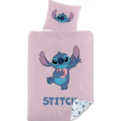 Stitch sengetøj - 150x210 cm - Vendbart sengesæt med Stitch - 100% bomulds sengelinned