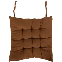 Stolehynde - 35x35x6 cm - Brun ensfarvet havehynde - Blød komfort hynde