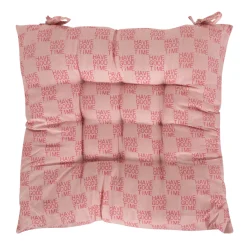 Stolehynde - 35x35x6 cm - Lyserød havehynde med tekst - Blød komfort hynde