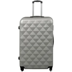 Stor kuffert - Diamant grå - Hardcase kuffert - Billig smart rejsekuffert