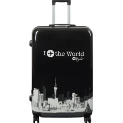 Stor kuffert - Hardcase kuffert med motiv - New York city - Black - Eksklusiv letvægt kuffert
