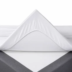 Stræklagen 90x200 cm - 100% Økologisk bomuld - Hvid GOTS certificeret jersey lagen - Faconlagen til madras
