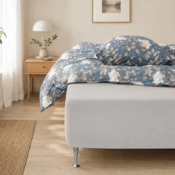 Stræklagen 90x200 cm - 100% Økologisk bomuld - Grå GOTS certificeret jersey lagen - Faconlagen til madras