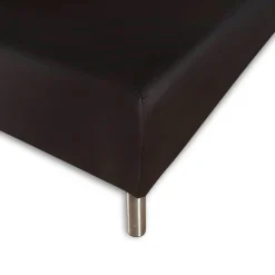 Stræklagen 140x210 cm - Sort - 100% Bomuld - Faconlagen til madras