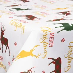 Tekstil voksdug - 140 cm bred - Juledug - På metermål - Merry Christmas - Voksdug med akrylbelægning