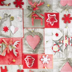 Tekstil voksdug - 140 cm bred - Juledug - På metermål - Christmas Hearts - Voksdug med akrylbelægning