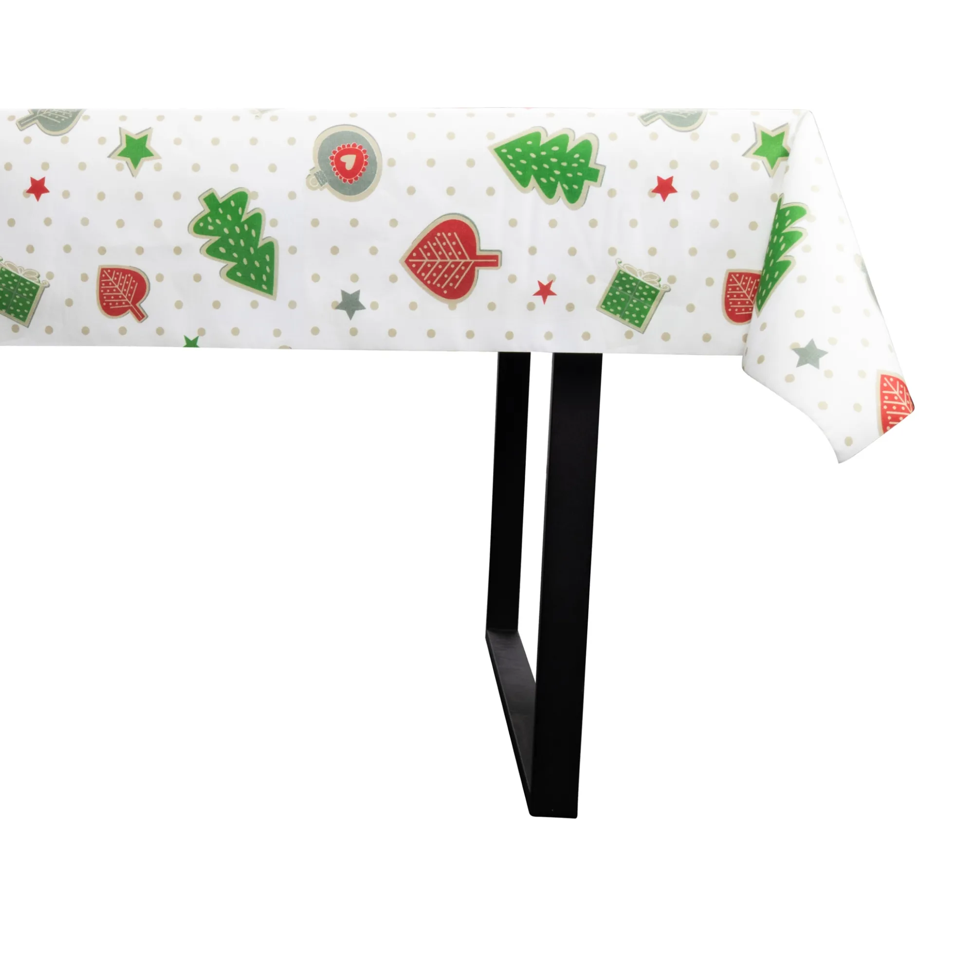 Tekstil voksdug - 140 cm bred - Juledug - På metermål - Christmas Charms And Dots - Voksdug med akrylbelægning