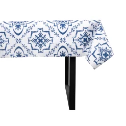 Tekstil voksdug - 140 cm bred - 30 meters rulle - Blue Pattern - Voksdug med akrylbelægning