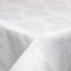 Tekstil voksdug - 140 cm bred - På metermål - Leaf Light Grey - Voksdug med akrylbelægning