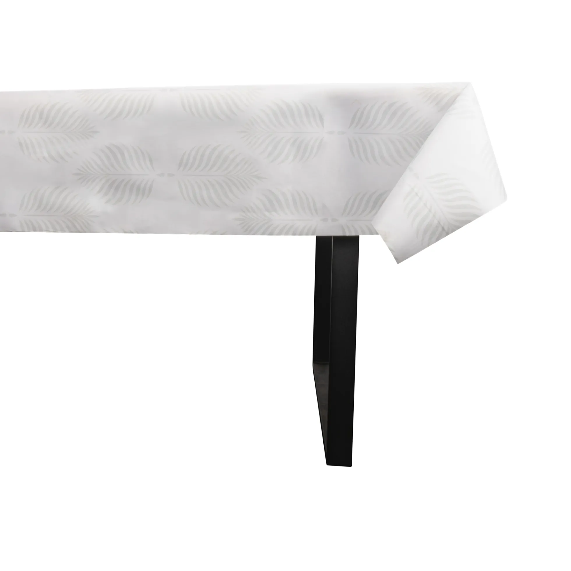 Tekstil voksdug - 140 cm bred - På metermål - Leaf Light Grey - Voksdug med akrylbelægning