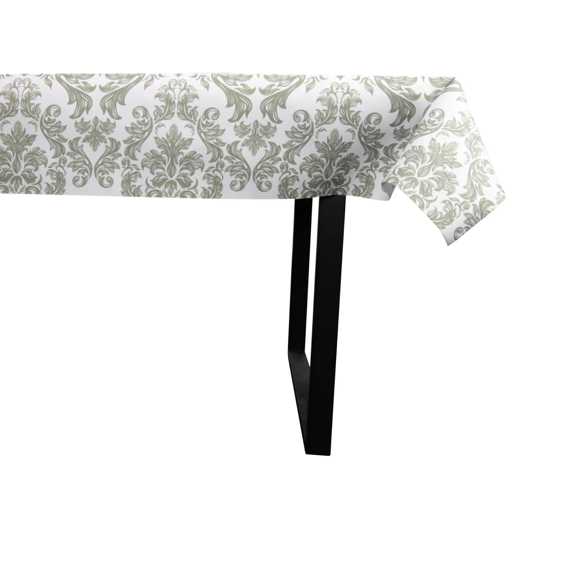 Tekstil voksdug - 140 cm bred - På metermål - Green Damask - Voksdug med akrylbelægning