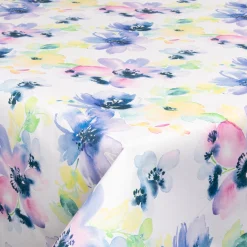 Tekstil voksdug - 140 cm bred - På metermål - Flower Blue - Voksdug med akrylbelægning