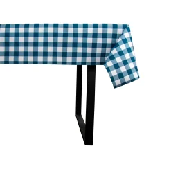 Tekstil voksdug - 140 cm bred - På metermål - Check Blue - Voksdug med akrylbelægning