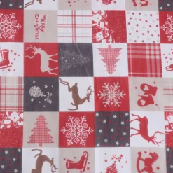 Tekstil voksdug - Ternet med forskellige julemotiver - 140 cm bred - På metermål