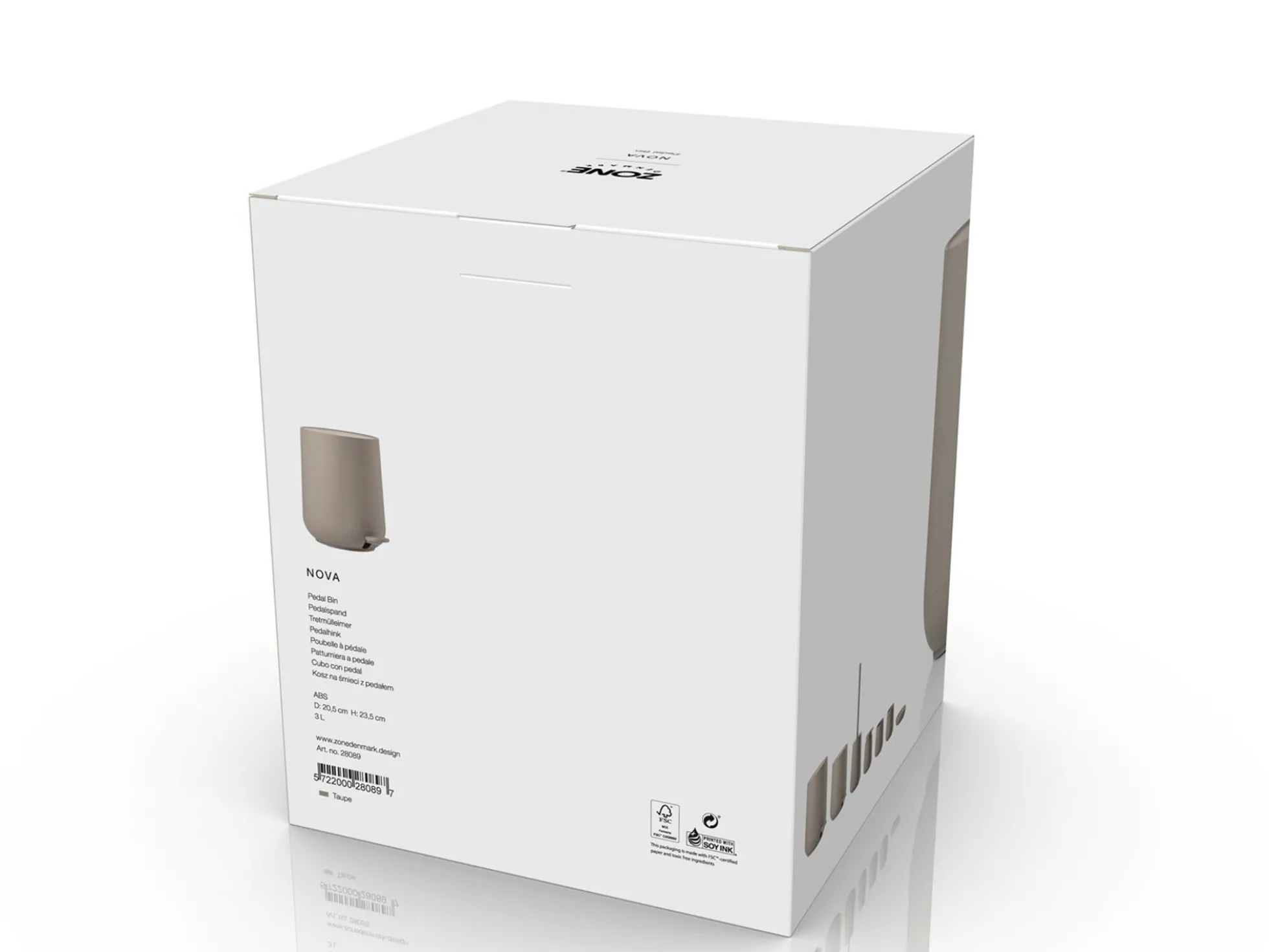 Toiletspand - 3L - Zone Denmark - Nova One Taupe pedalspand