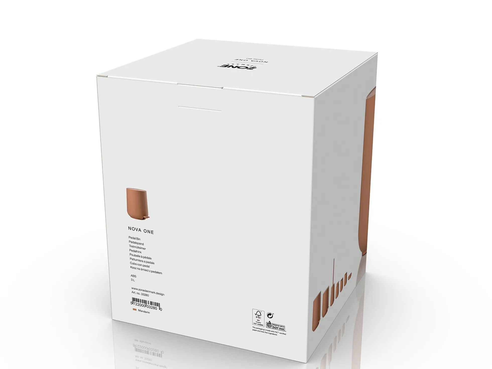 Toiletspand - 3L - Zone Denmark - Nova One Mandarine pedalspand