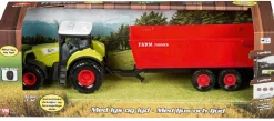 Traktor med anhænger tip 35x10 cm - Rød