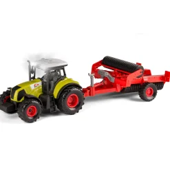 Traktor med trumle 35x10 cm - Rød