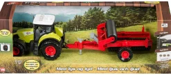 Traktor med trumle 35x10 cm - Rød
