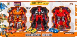 Transformerende robotter 3 stk - Orange, rød og sort