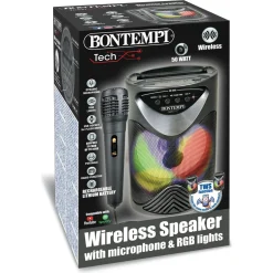 Trådløs højtaler med mikrofon, RGB lys og USB opladning til børn - 50W