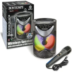 Trådløs højtaler med mikrofon, RGB lys og USB opladning til børn - 50W