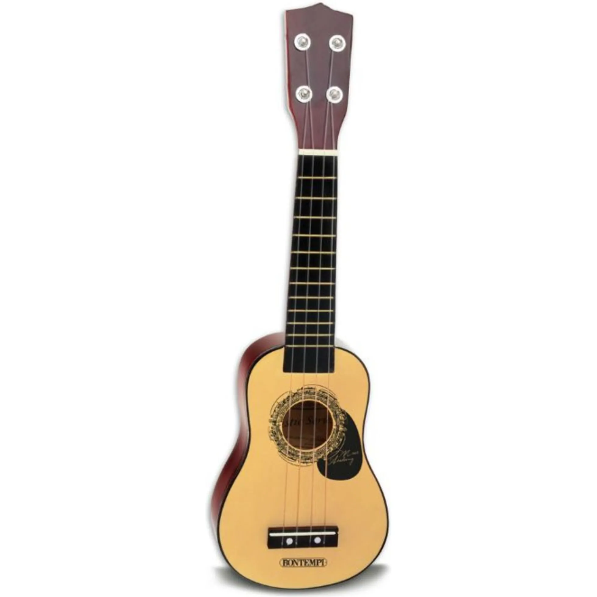 Ukulele i træ med 4 strenge og plekter til børn - 52,5 cm - Bontempi musiklegetøj