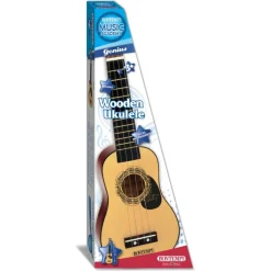 Ukulele i træ med 4 strenge og plekter til børn - 52,5 cm - Bontempi musiklegetøj