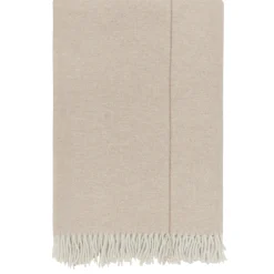 Uldplaid i 80% lammeuld - Ekstra blødt Høie of Scandinavia lammeulds plaid - Monte Viso beige